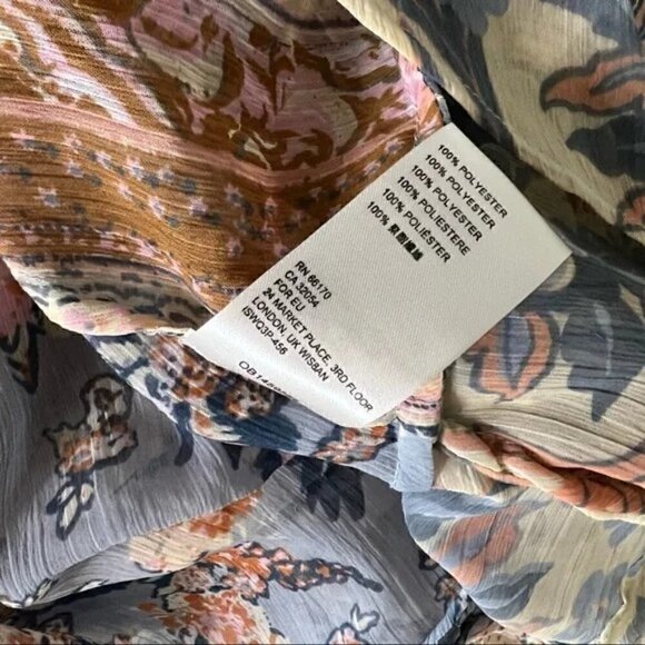 Free People x Revolve Magic Hour Wrap Top Baby Blue Ruffle Bell Sleeve Size XS - Picture 5 of 8